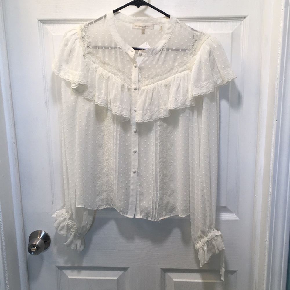 LoveShackFancy Erica Swiss Dot blouse - Picture 5 of 16